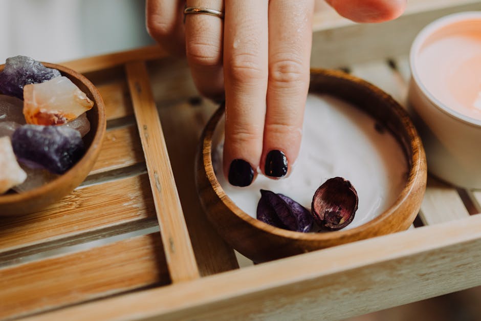 Indulge in a luxurious spa day with floral-infused hand treatments and natural crystals